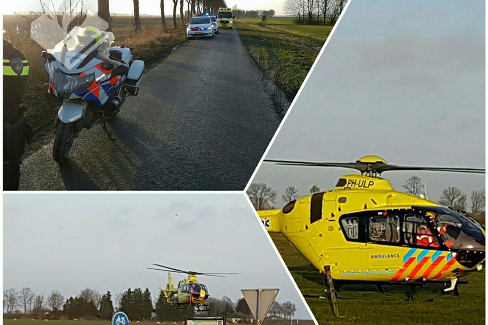 Traumaheli ingezet voor gewonde fietser