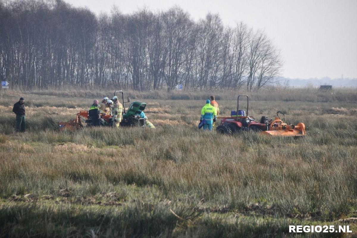 Zwaargewonde bij ongeluk in rietveld