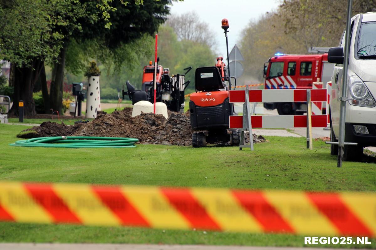 Gaslek tijdens aanleggen glasvezel