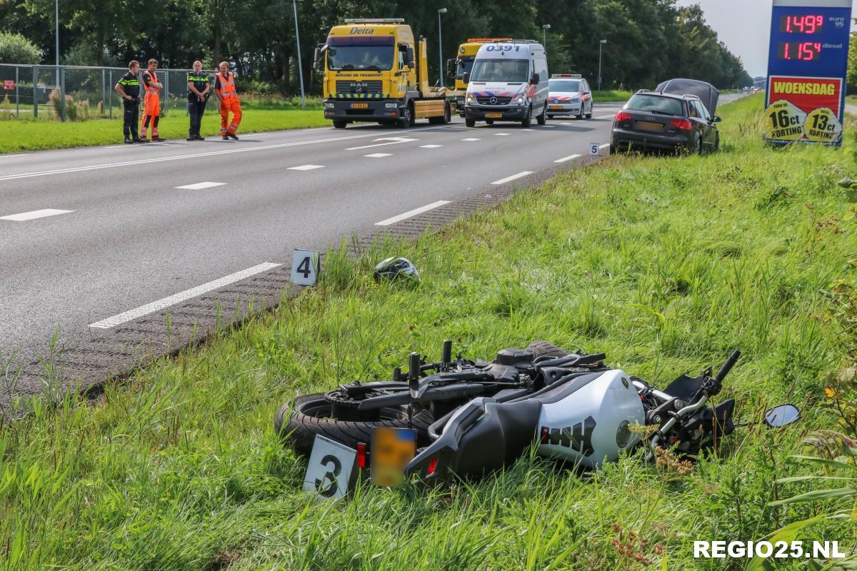 Motorrijder gewond bij aanrijding