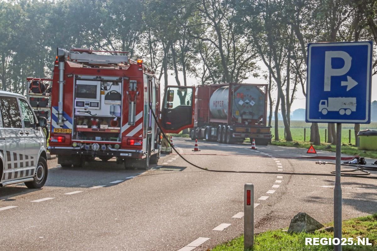 Lekke tankwagen op parkeerplaats A6