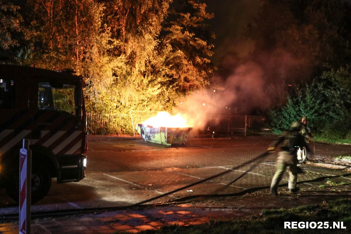 Felle containerbrand snel geblust