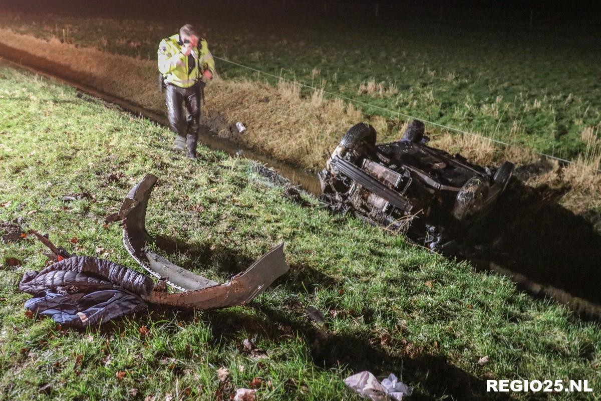 Gewonden door auto in de sloot