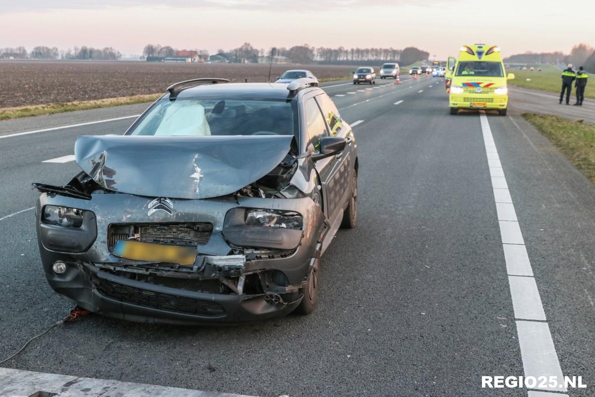 Kilometers file door aanrijding A6