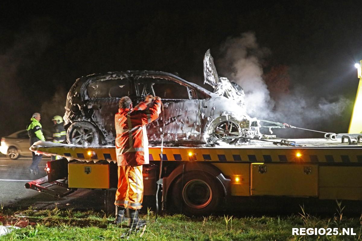 Lange file op A6 door autobrand