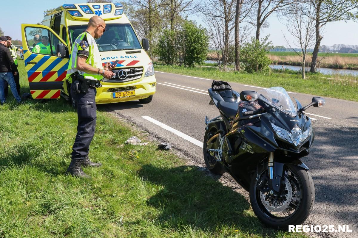 Motorrijder botst met reiger