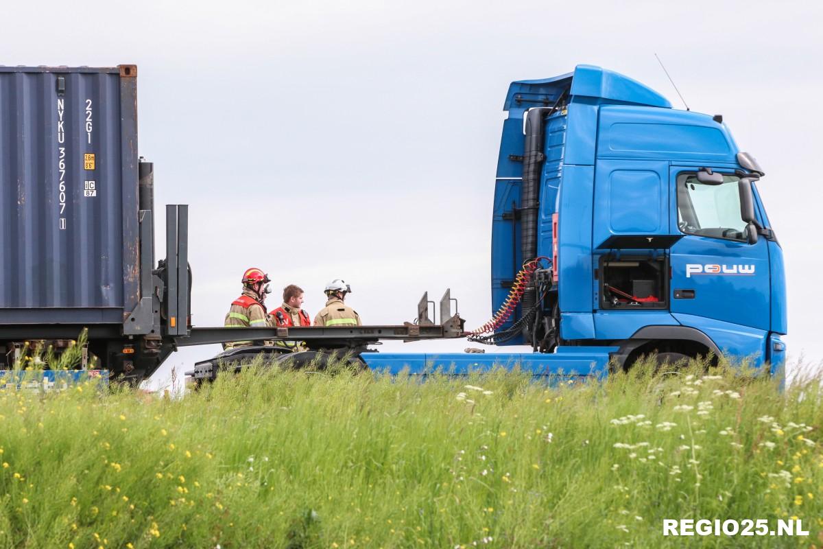 Diesel op A6 door lekke brandstoftank