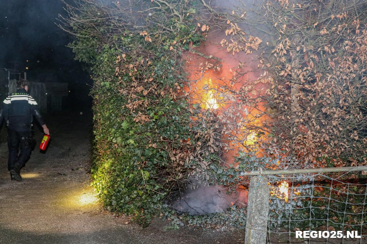 Brand in achtertuin snel geblust