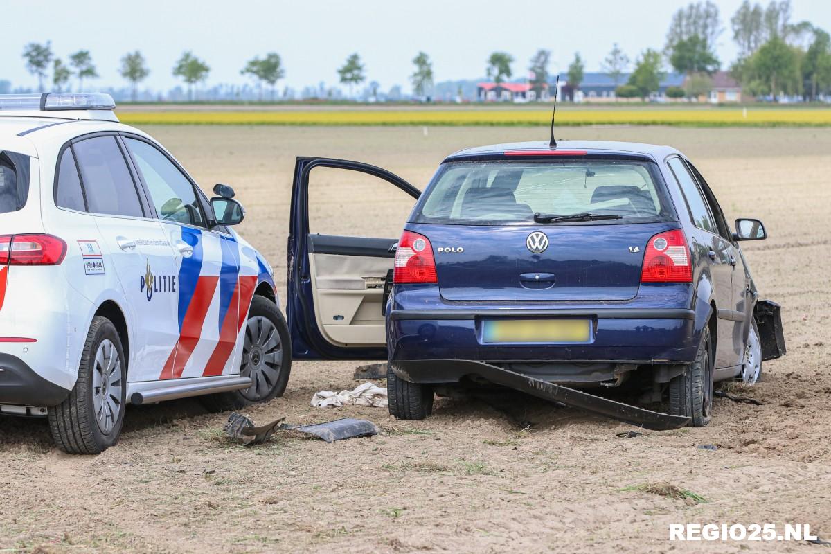 Wilde achtervolging eindigt op akker