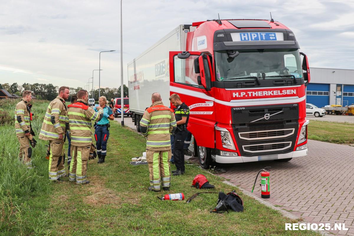 Brandje na explosie in vrachtwagen