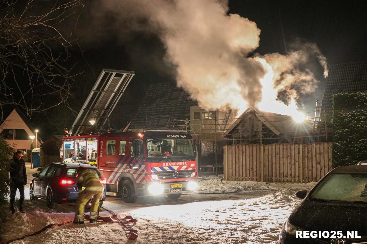 Schuur in brand door houtkachel