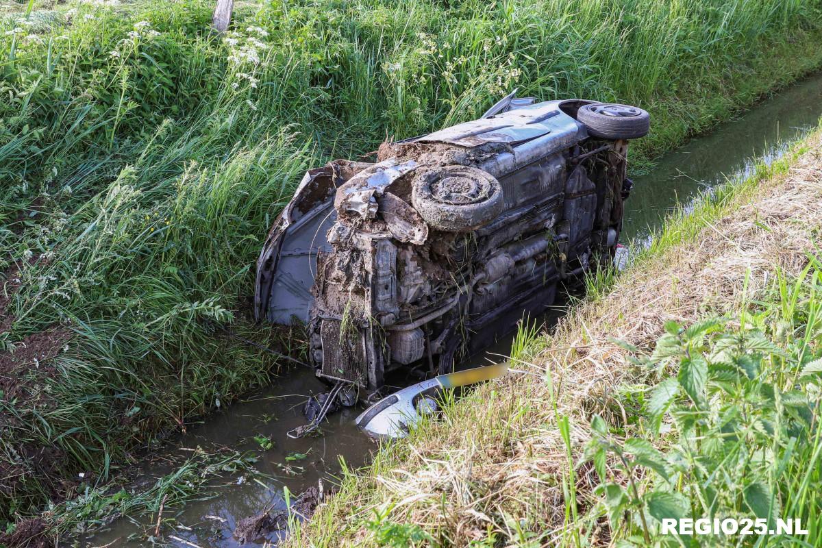 Auto in de sloot, maar inzittenden even spoorloos