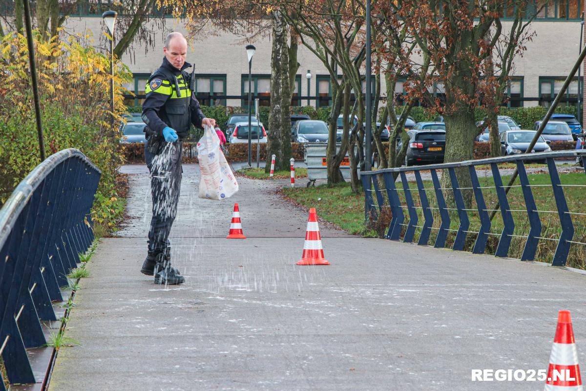 Fietsers verrast door gladheid