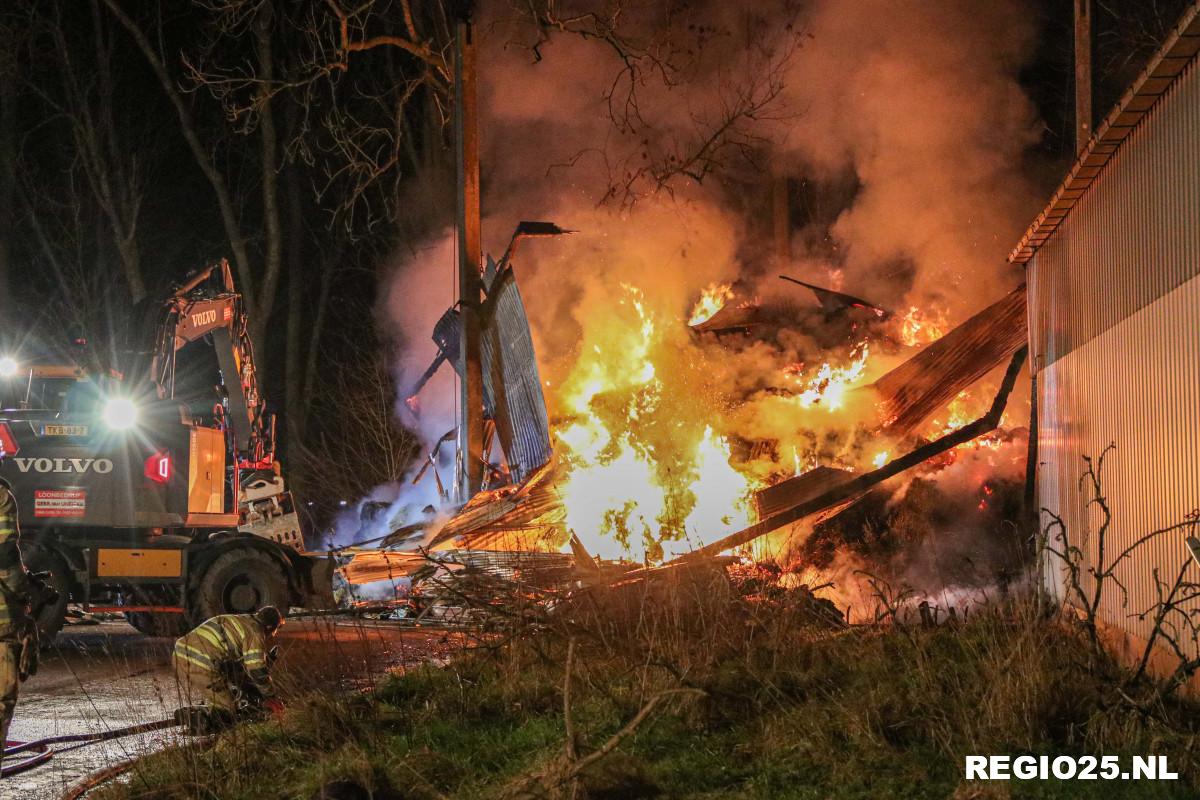 Felle schuurbrand aan de Muntweg