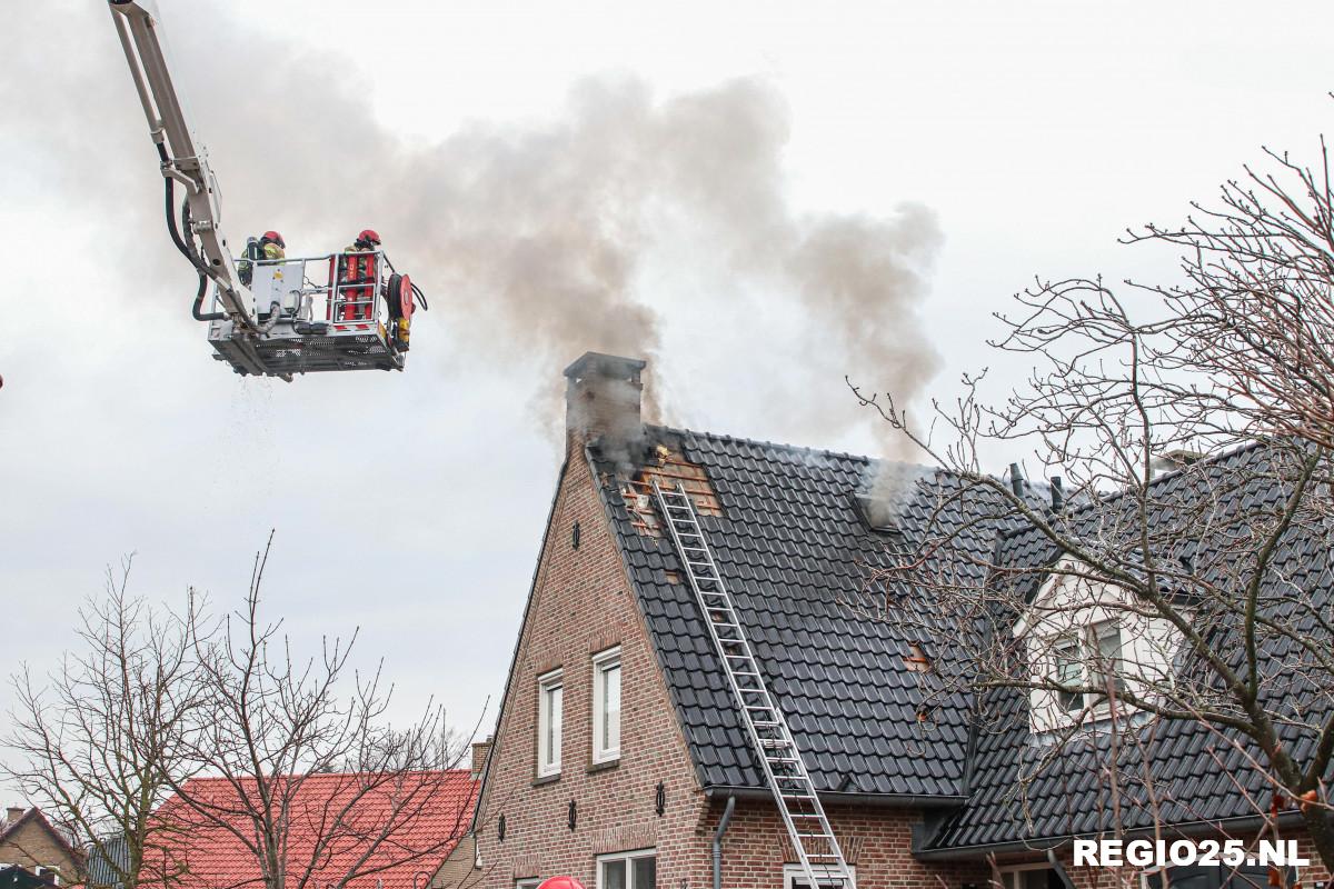 Felle brand verwoest zolder van woning