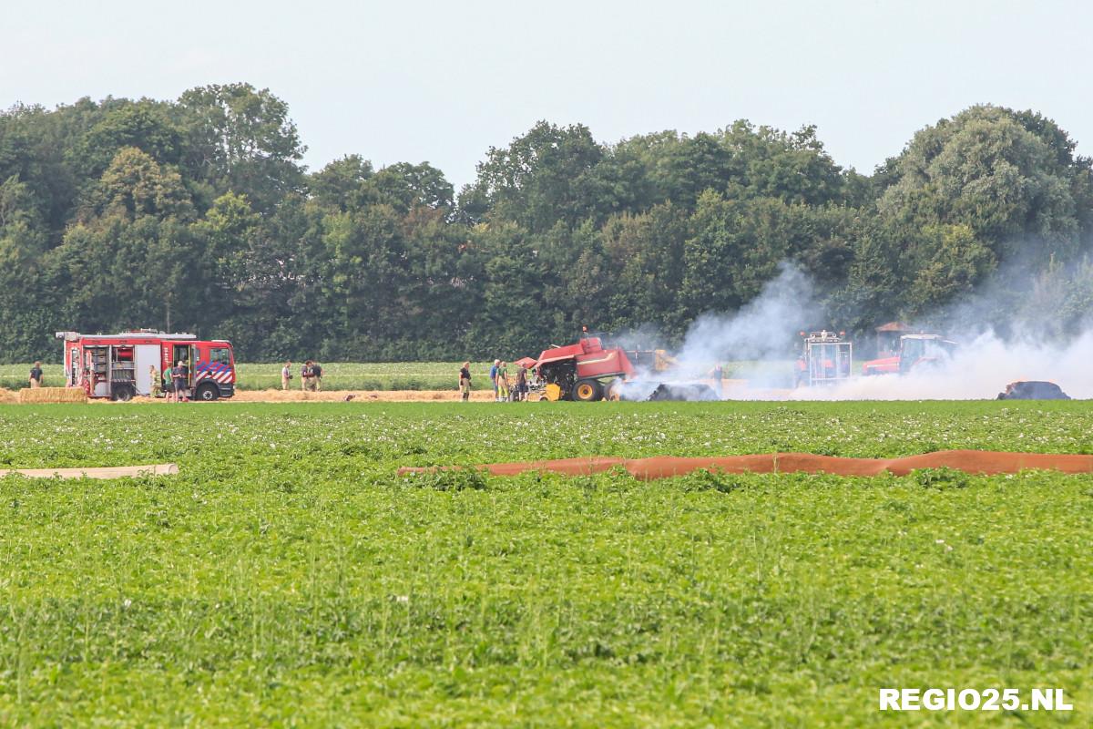 Flinke brand op akker aan Polenweg