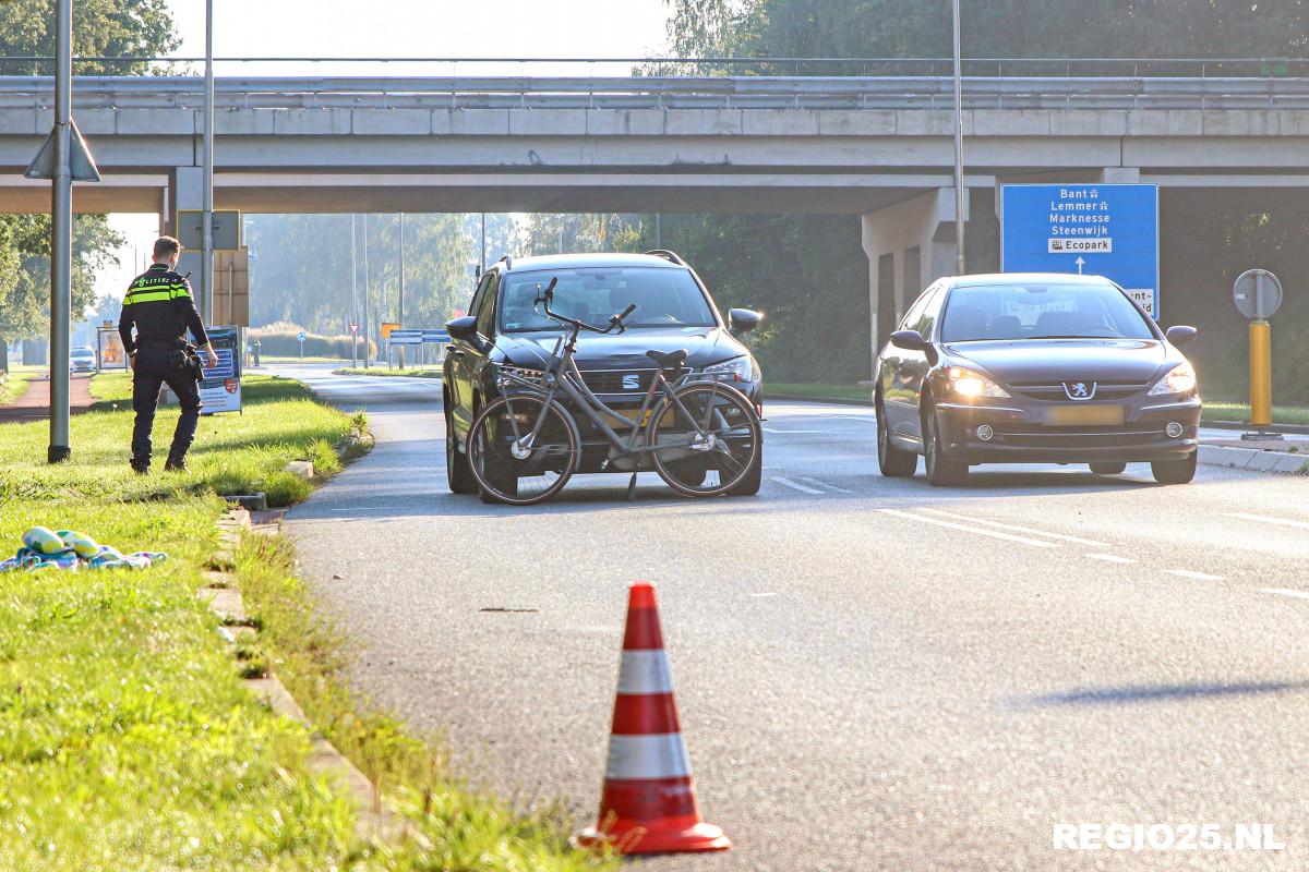 Fietser gewond na botsing met auto