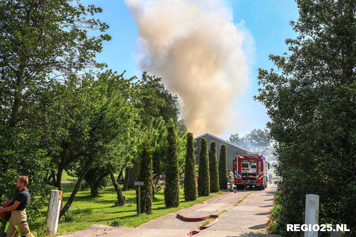 Brandweer blust flinke brand op erf