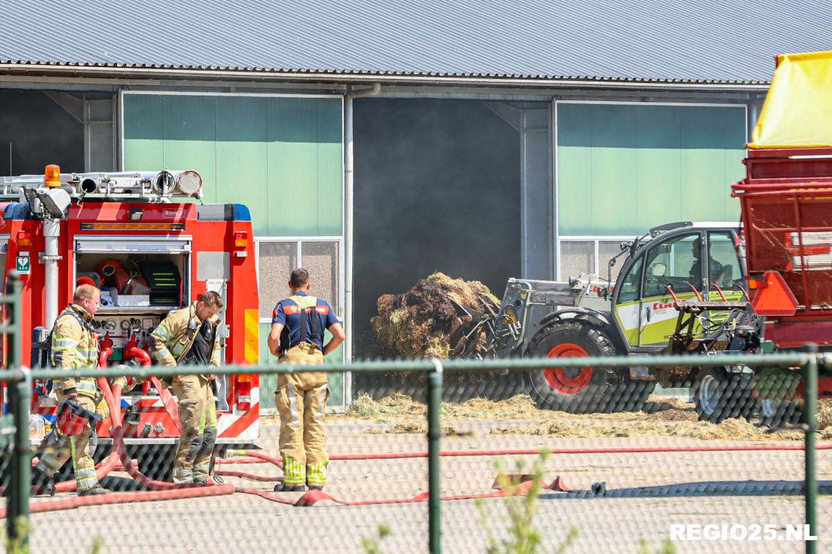 Brandweer rukt uit voor hooibroei in boerenschuur