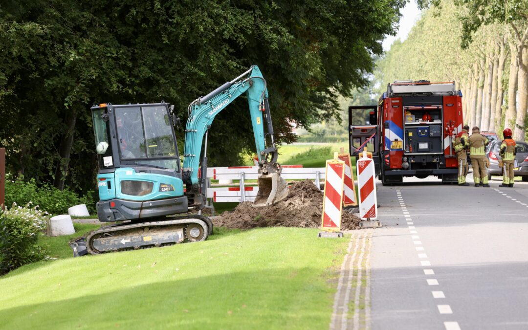 Gaslek door graafwerk Tollebekerweg