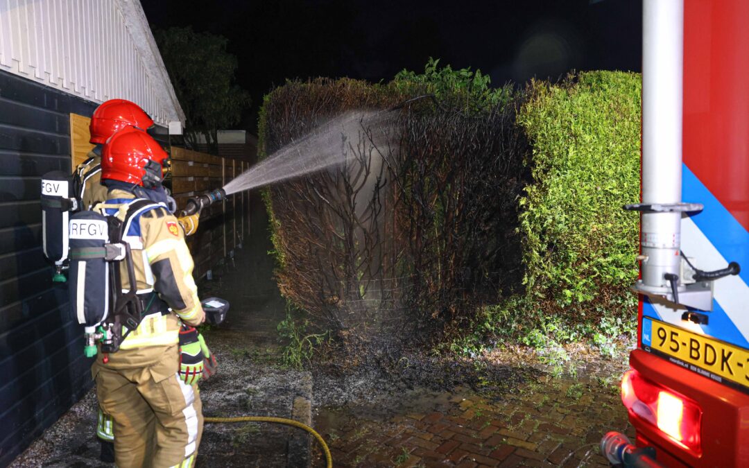 Brandende coniferen snel geblust