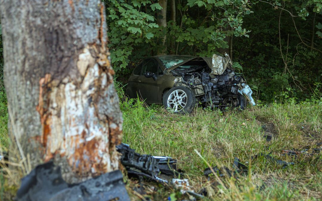 Auto botst tegen boom langs Schoterweg